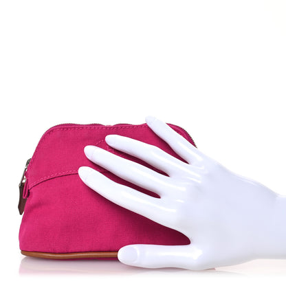 Hermes Cotton Canvas Mini Mini Bolide Travel Cosmetic Pouch Hibiscus 2 of 12