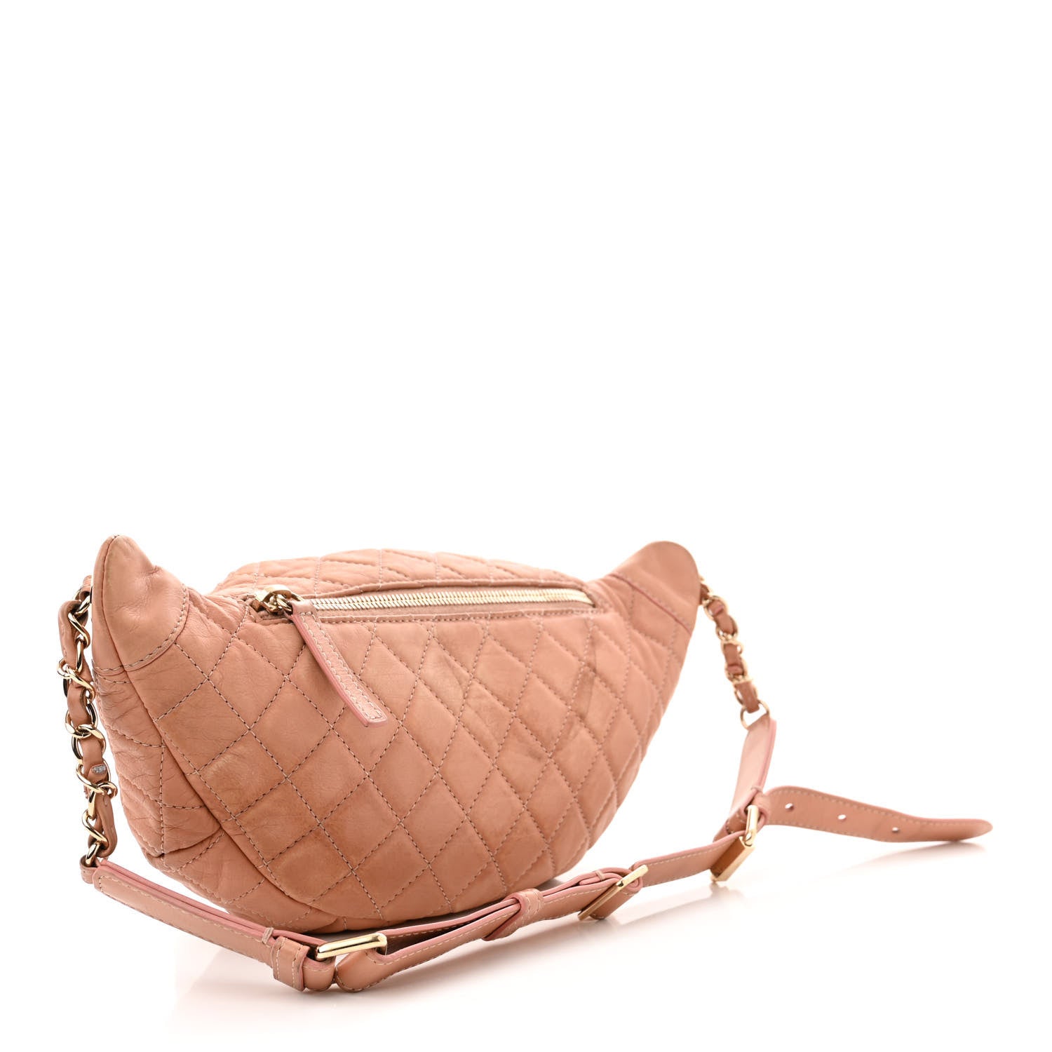 Chanel Calfskin Quilted Banane Waist Bag Fanny Pack Pink 3 of 17