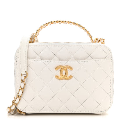 Chanel Caviar Quilted Small Pick Me Up Vanity Case White 1 of 11