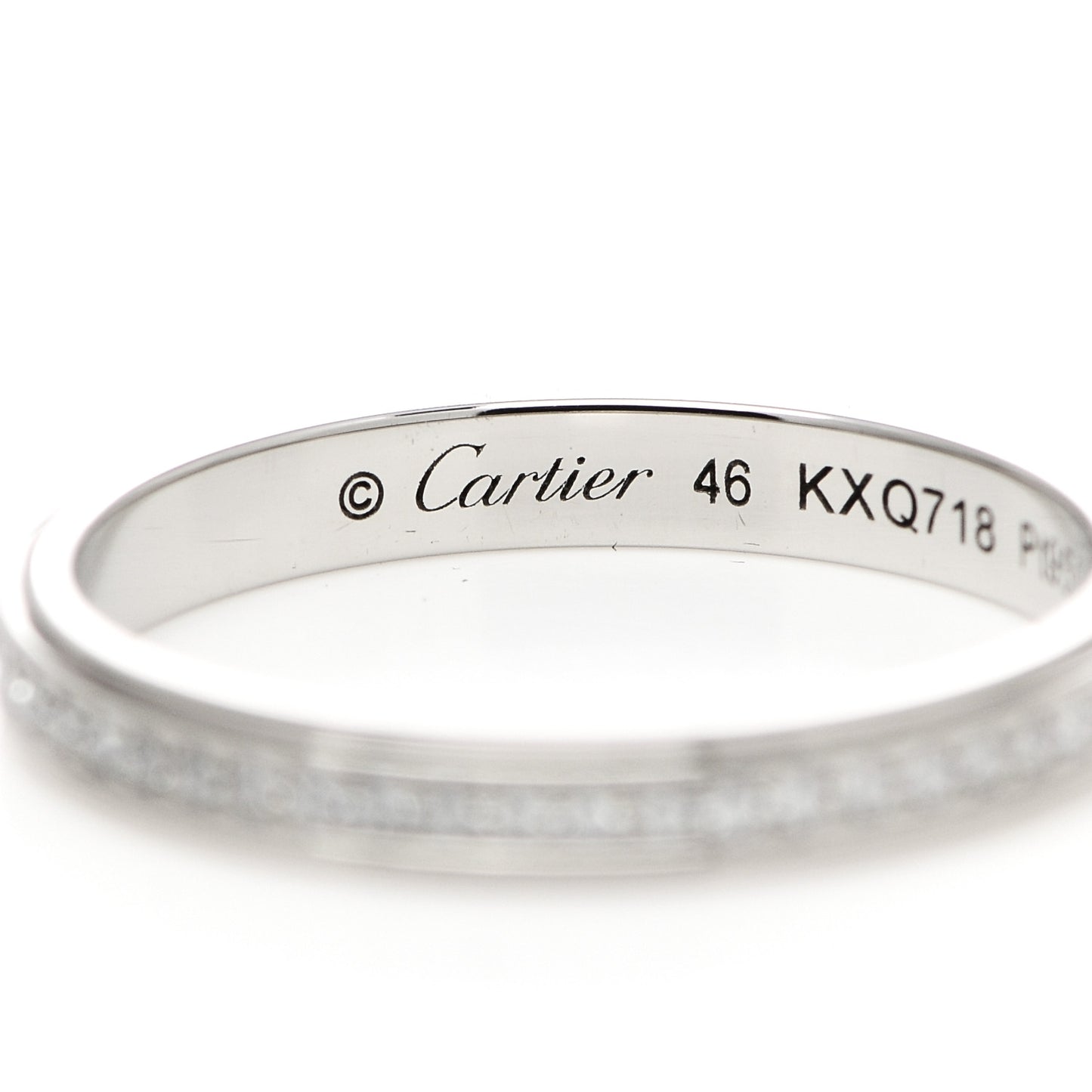Platinum Diamond 2.3mm D'Amour Wedding Band Ring 46 3.75
