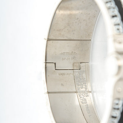 Hermes Enamel Printed Wide Balades Equestres Positif Negatif Hinged Bracelet S Black 4 of 6