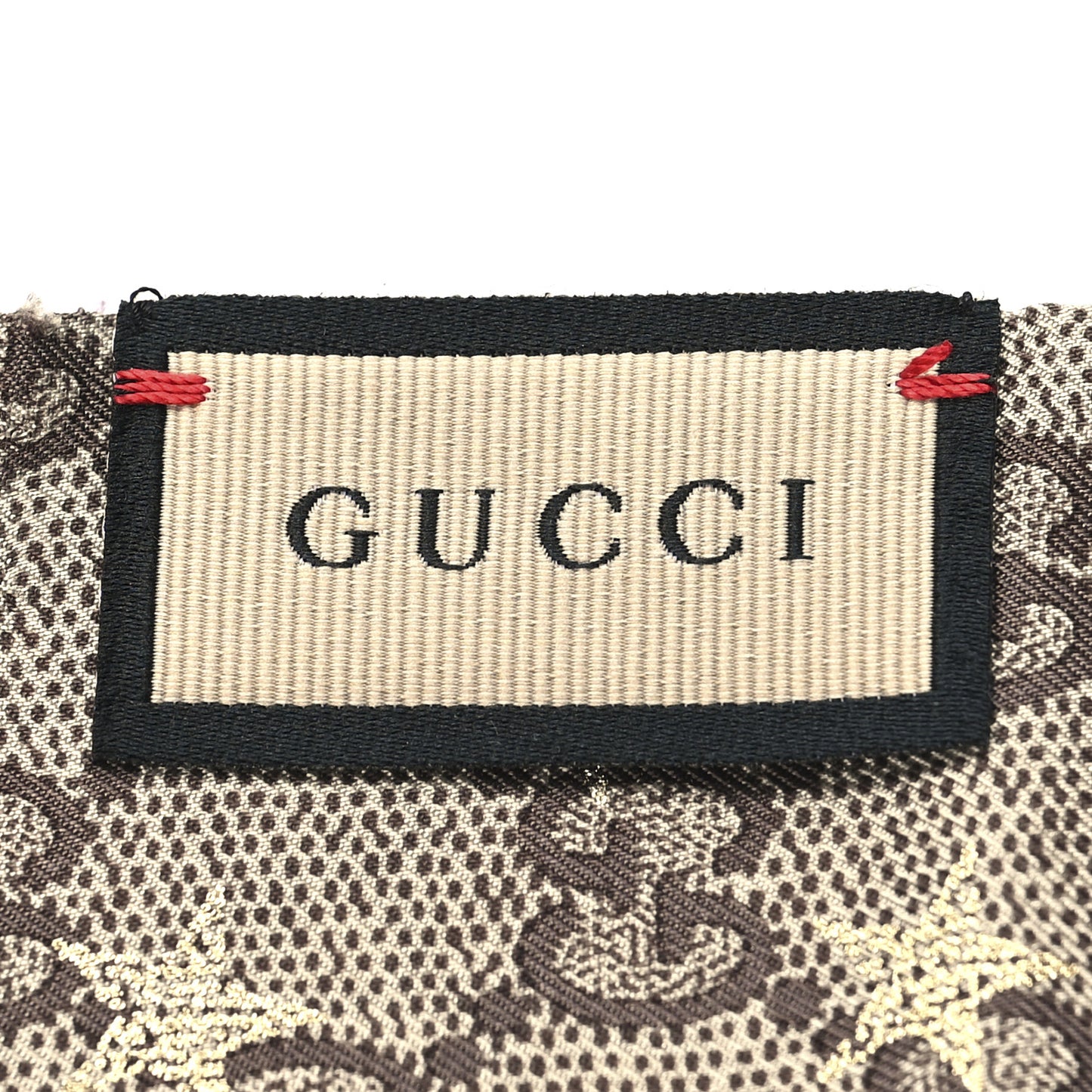 Silk Twill GG Monogram GG Bee Neck Bow Scarf Roseate Sky Blue