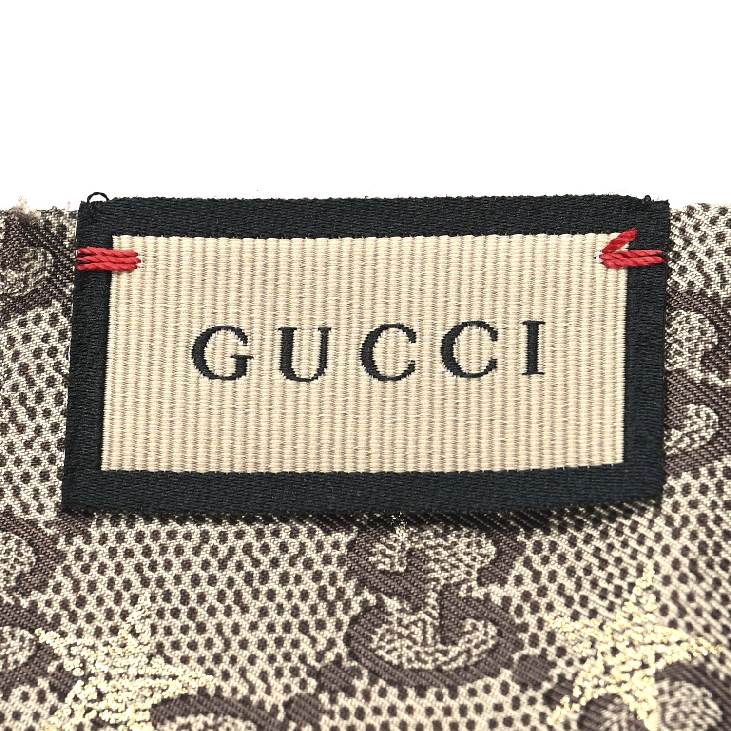 Gucci Silk Twill GG Monogram GG Bee Neck Bow Scarf Roseate Sky Blue 3 of 3