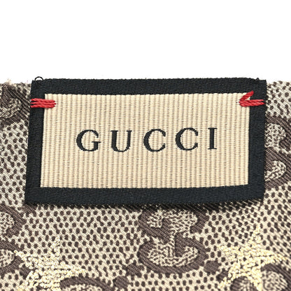 Gucci Silk Twill GG Monogram GG Bee Neck Bow Scarf Roseate Sky Blue 3 of 3