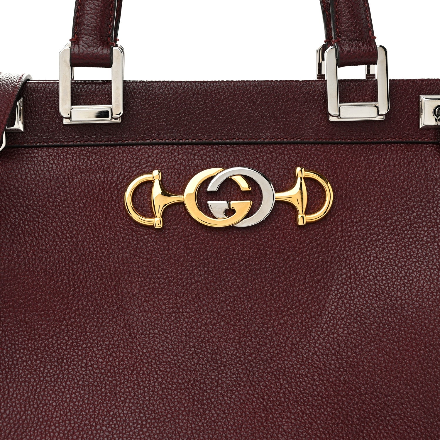 Gucci Grainy Calfskin Medium Zumi Top Handle Bag Vintage Bordeaux 9 of 12