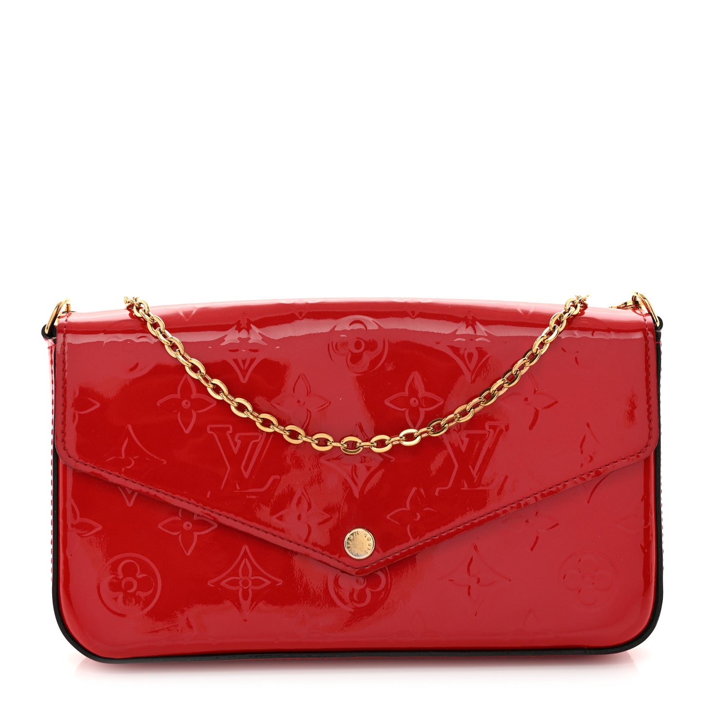 Vernis Felicie Pochette Chain Wallet Cherry