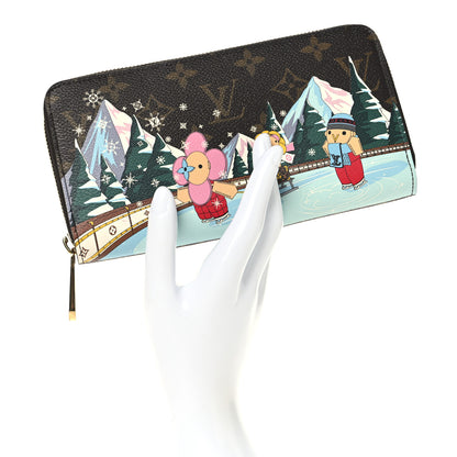 Louis Vuitton Monogram 2023 Christmas Animation Alpine Zippy Wallet Pink 2 of 7