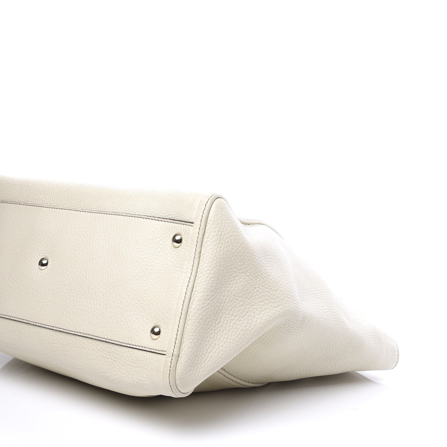 Pebbled Calfskin Medium Soho Shoulder Bag Off White