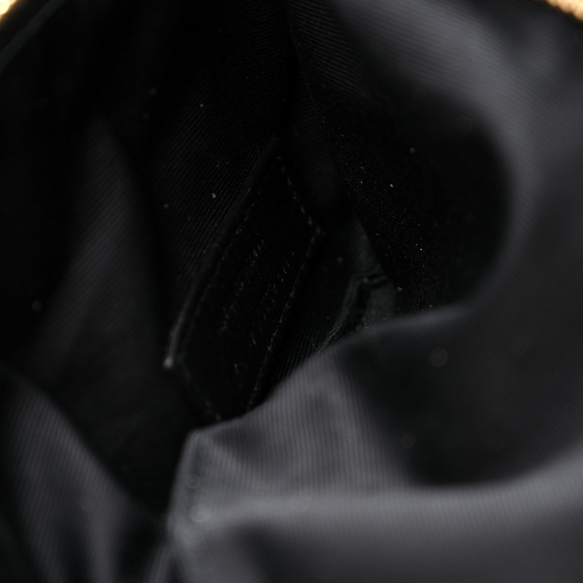 Lambskin Quilted Sade Puffer Envelope Clutch Black