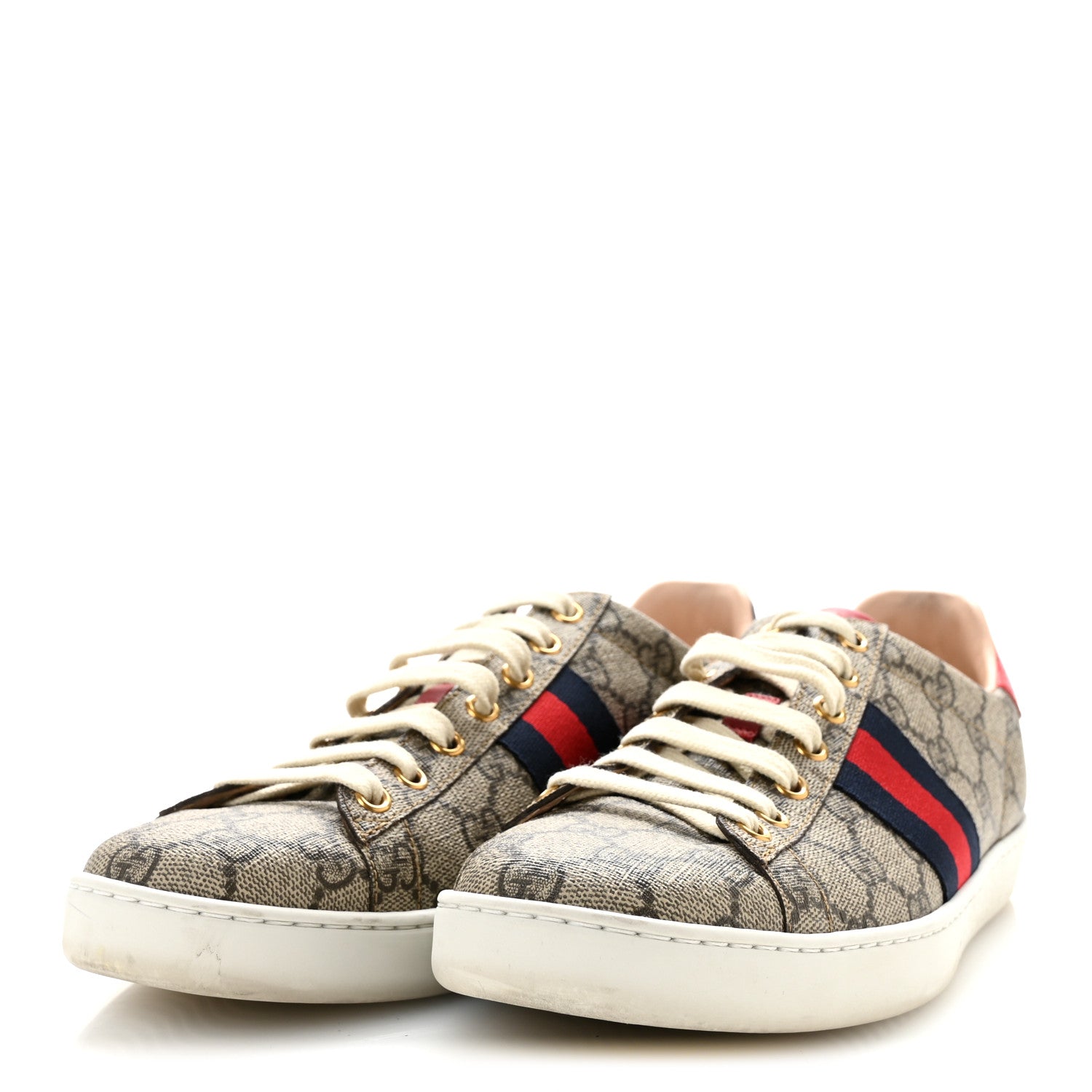 Gucci GG Supreme Monogram Ayers Web Womens Ace Sneakers 40 Beige 4 of 9