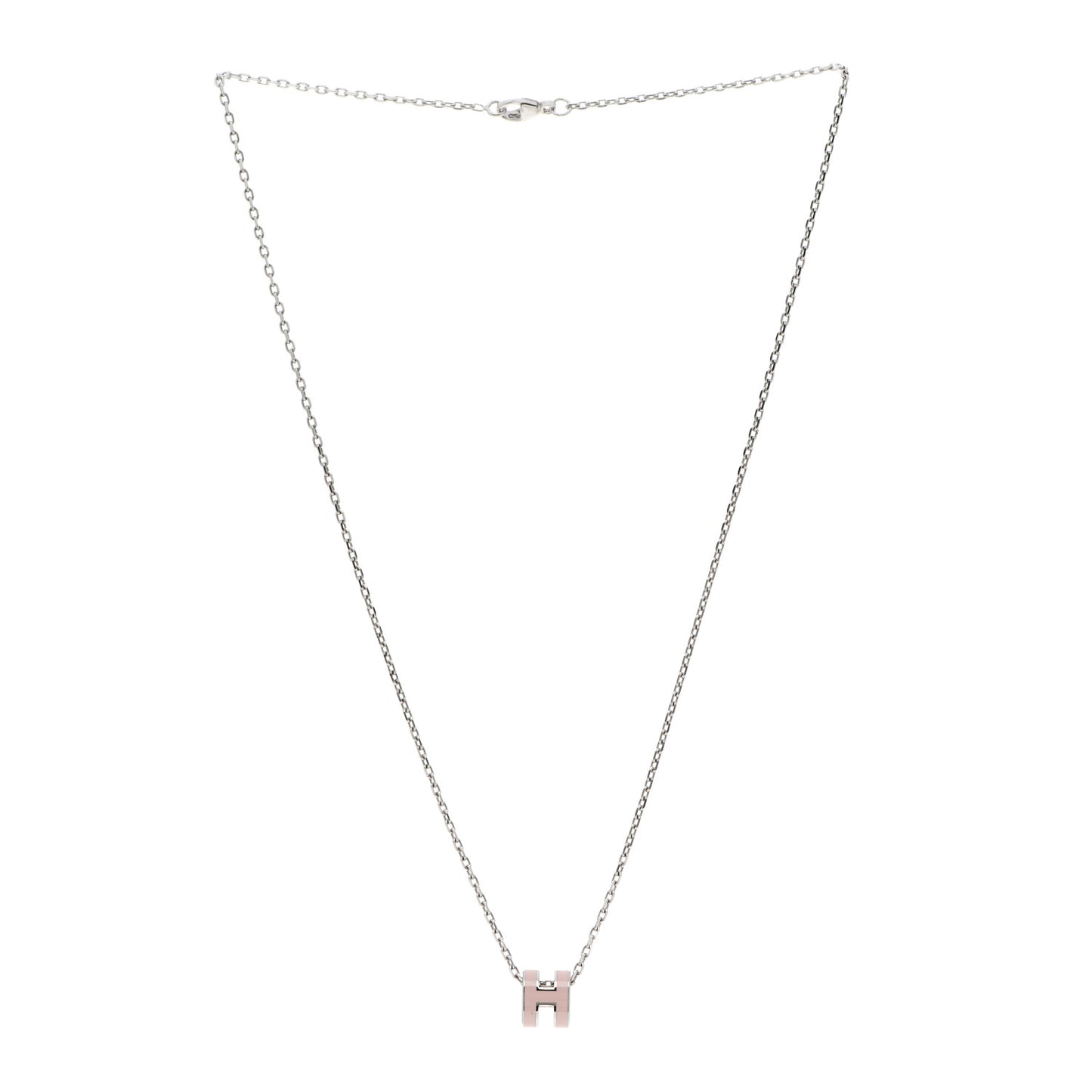 Palladium Mini Pop H Pendant Necklace Rose Dragee