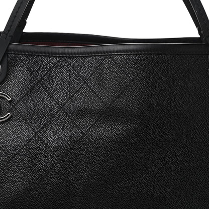 Chanel Grained Calfskin Large Shopping Fever Tote Black 10 of 10
