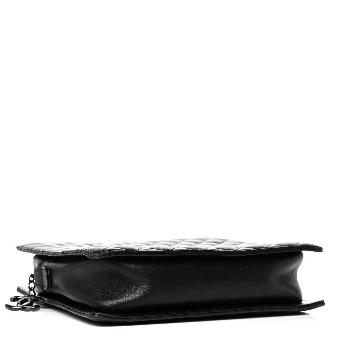 Lambskin Quilted Square Shopping Tote So Black