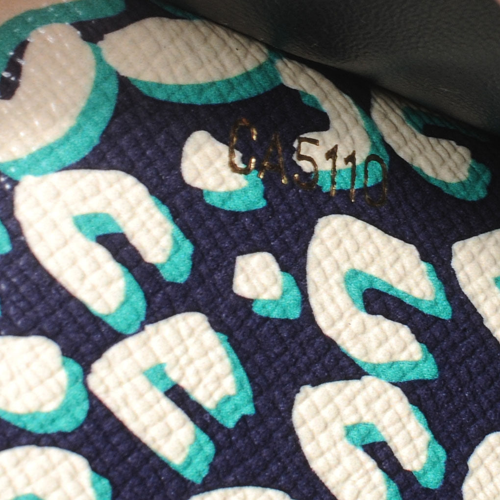 Monogram Leopard Sarah Wallet Blue Infini