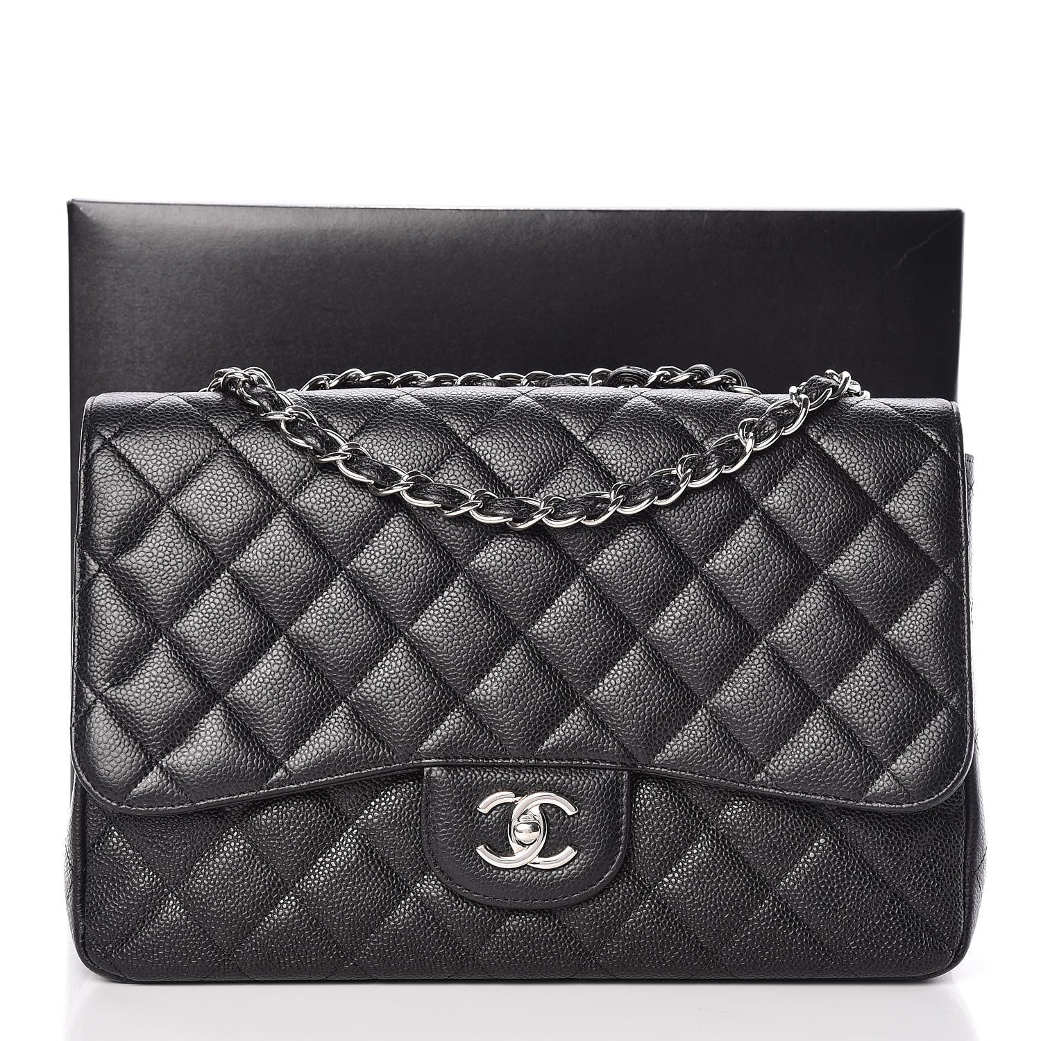 Chanel Caviar Quilted Jumbo Single Flap Black 13 of 13