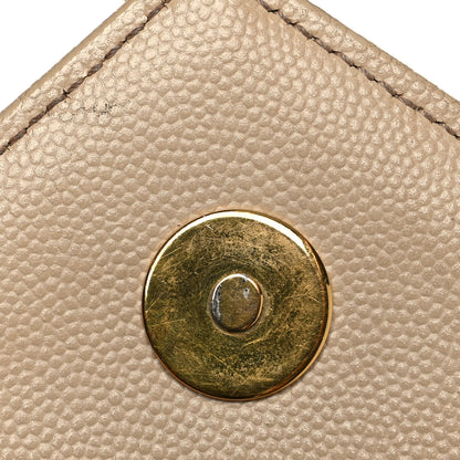 Saint Laurent Grain De Poudre Matelasse Chevron Large Monogram Satchel Dark Beige 13 of 14