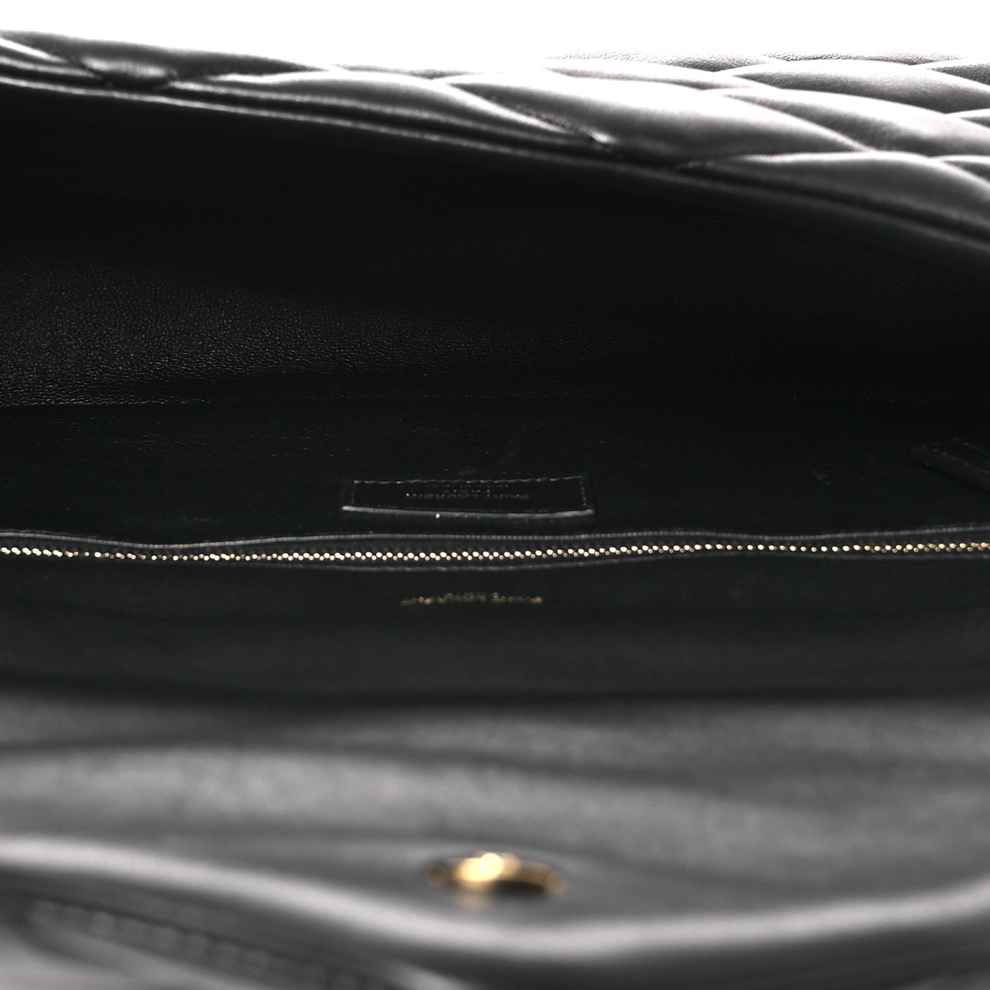 Lambskin Quilted Sade Puffer Envelope Clutch Black