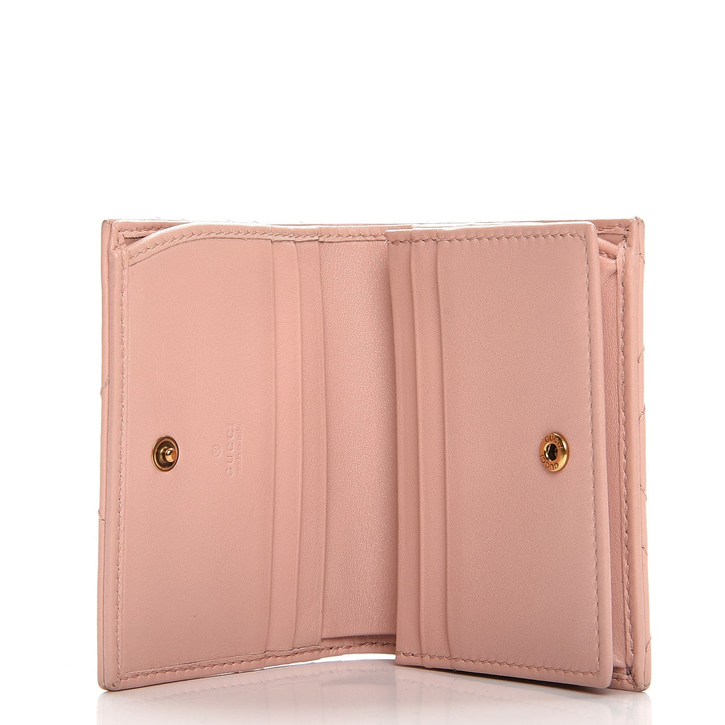 Calfskin Matelasse GG Marmont Card Case Perfect Pink