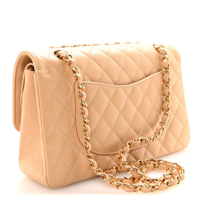 Chanel Caviar Quilted Medium Double Flap Beige 3 of 10