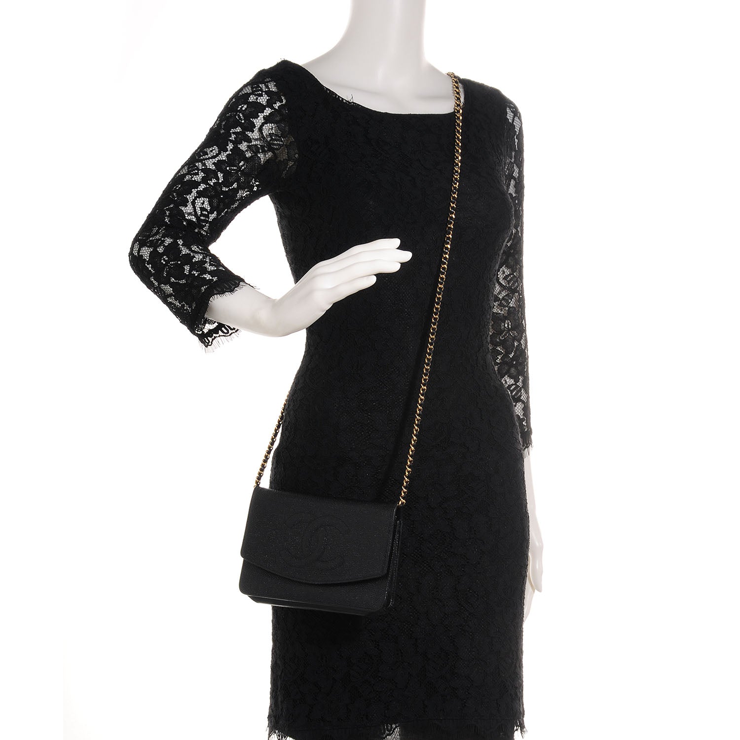 Chanel Caviar Timeless CC Wallet on Chain WOC Black 2 of 8
