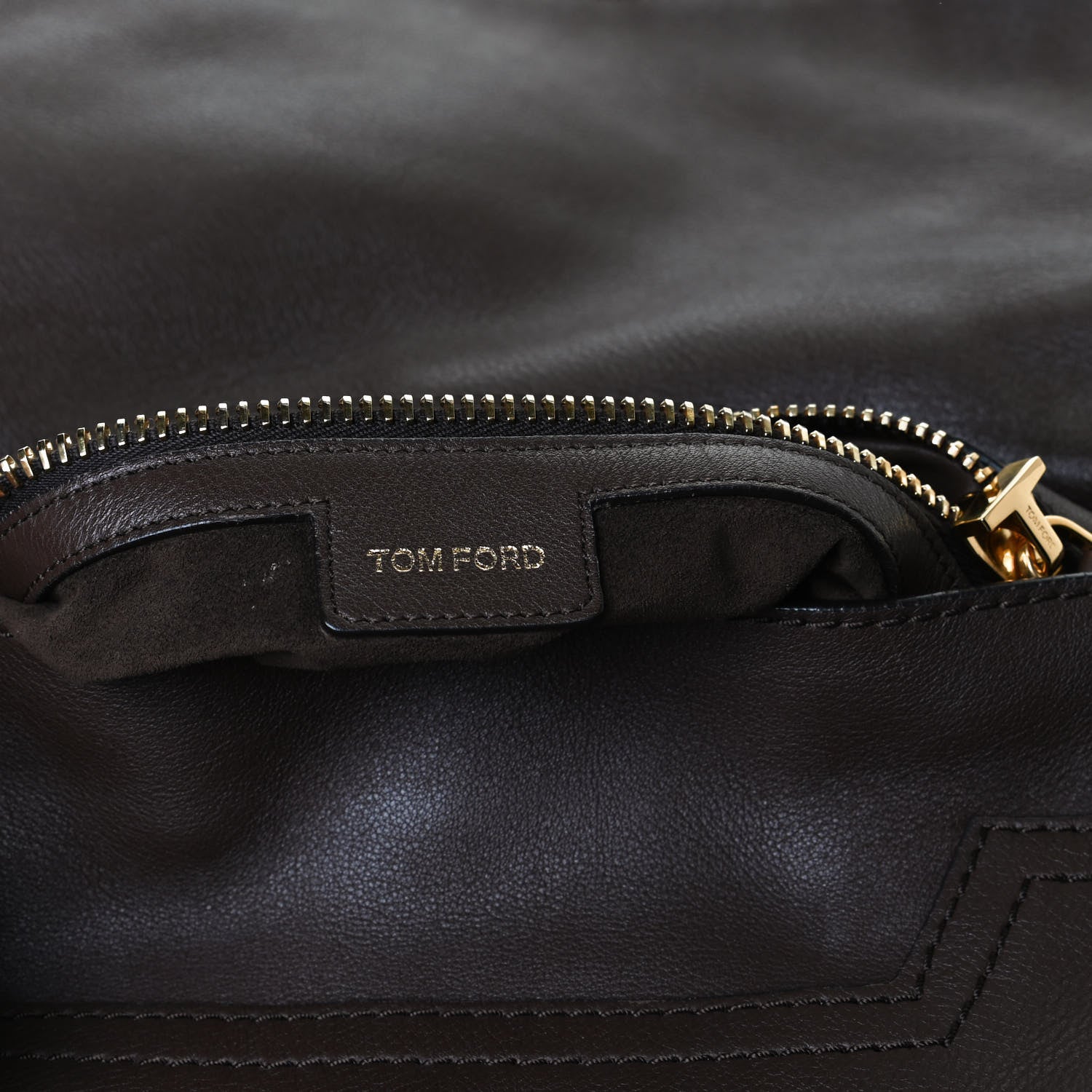 Tom Ford Pebbled Calfskin Large Jennifer Dark Brown 7 of 11