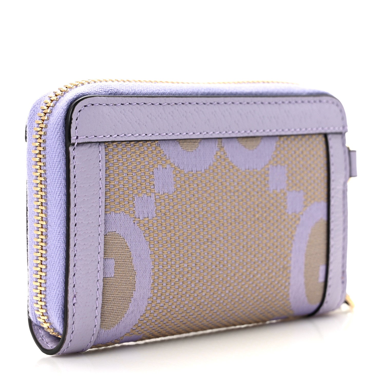 Gucci Monogram Jumbo GG Textured Dollar Calfskin Ophidia Key Card Case Beige Lapis 3 of 7