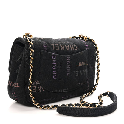 Chanel Denim Quilted Denim Mood Mini Rectangular Flap Black Multicolor 3 of 10