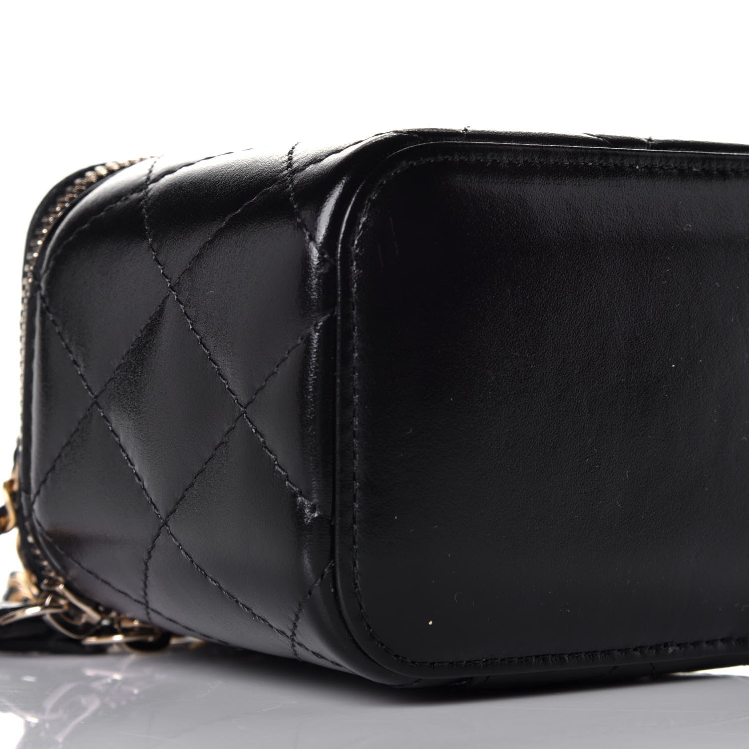 Chanel Calfskin Quilted Mini Perfect Fit Vanity Case With Chain Black 8 of 10