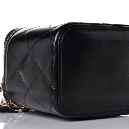 Chanel Calfskin Quilted Mini Perfect Fit Vanity Case With Chain Black 8 of 10