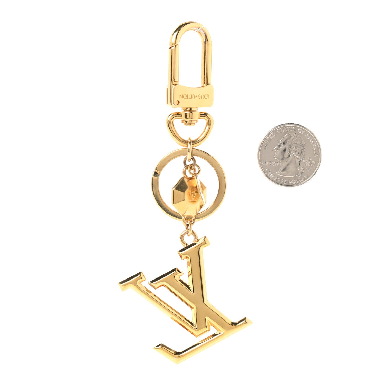 Louis Vuitton LV Facettes Bag Charm Key Holder Gold 2 of 6