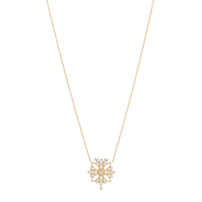 Roberto Coin 18K Yellow White Gold Diamond New Barocco Pendant Necklace 1 of 3