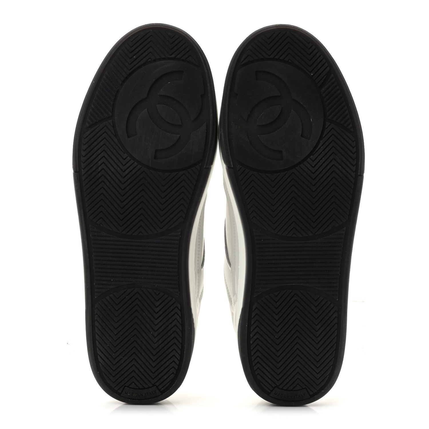 Chanel Calfskin CC Womens Sneakers 40 White Black 6 of 10