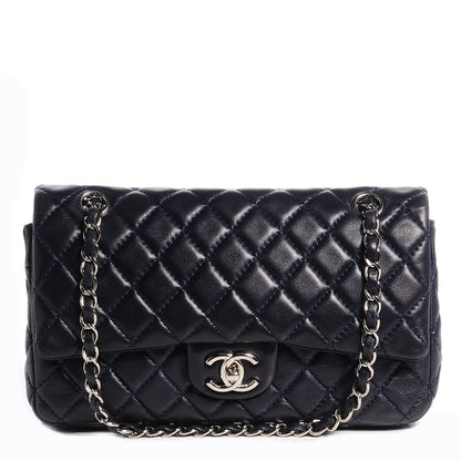 Chanel Lambskin Medium Double Flap Navy 1 of 8