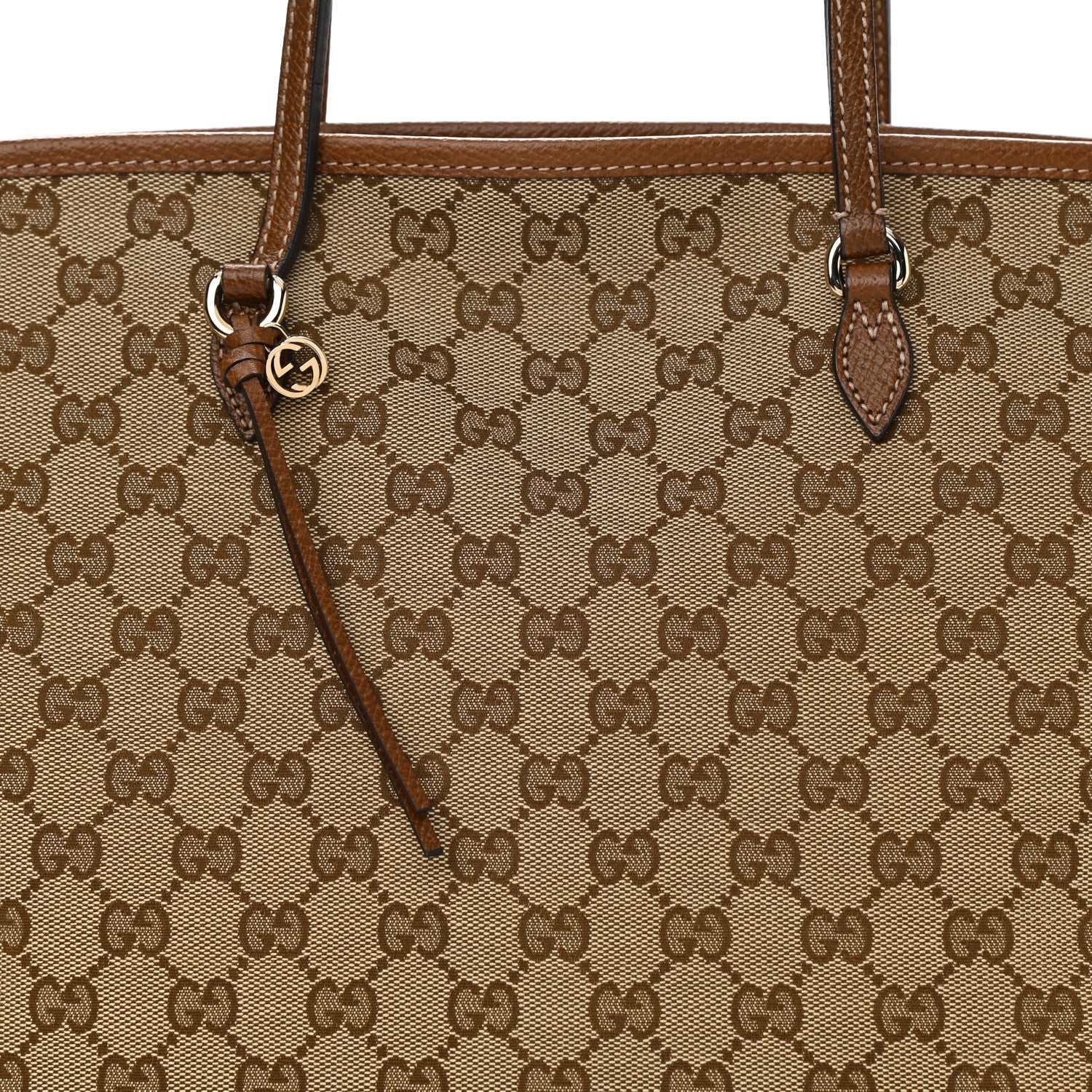 Gucci Monogram Medium Bree Zippered Tote Beige Tabacco 8 of 11