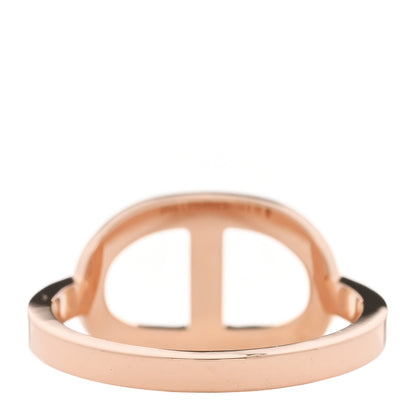 Hermes 18K Rose Gold Diamond MM Chaine d'Ancre Contour Ring 53 6.5 3 of 5