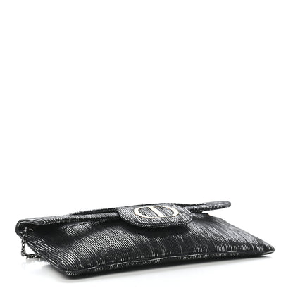 Christian Dior Metallic Nubuck Medium Diordouble Chain Bag Black Silver 4 of 8