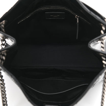 Saint Laurent Crinkled Calfskin Matelasse Monogram Medium Niki Shopper Tote Black 5 of 8