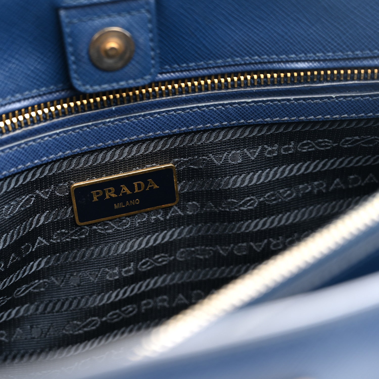 Prada Saffiano Lux Medium Tote Bluette 6 of 12