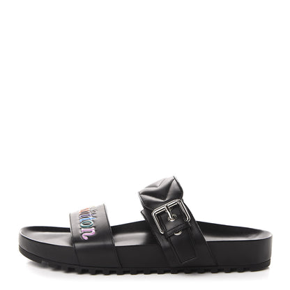 Louis Vuitton Calfskin New Wave Bom Dia Mule Sandals 41 Black 1 of 10