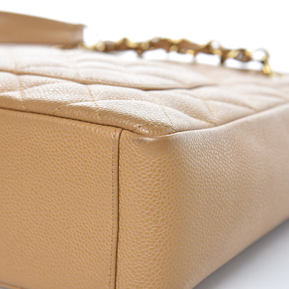 Chanel Caviar Quilted Petit Shopping Tote PST Dark Beige 11 of 14