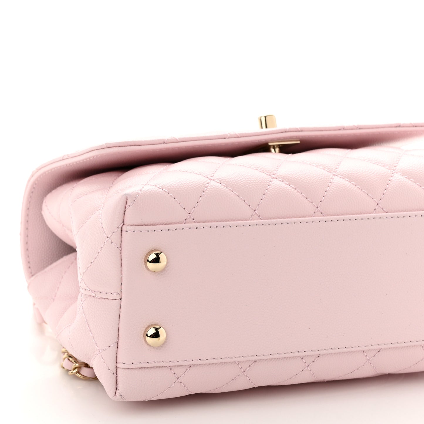 Caviar Quilted Mini Coco Handle Flap Light Pink
