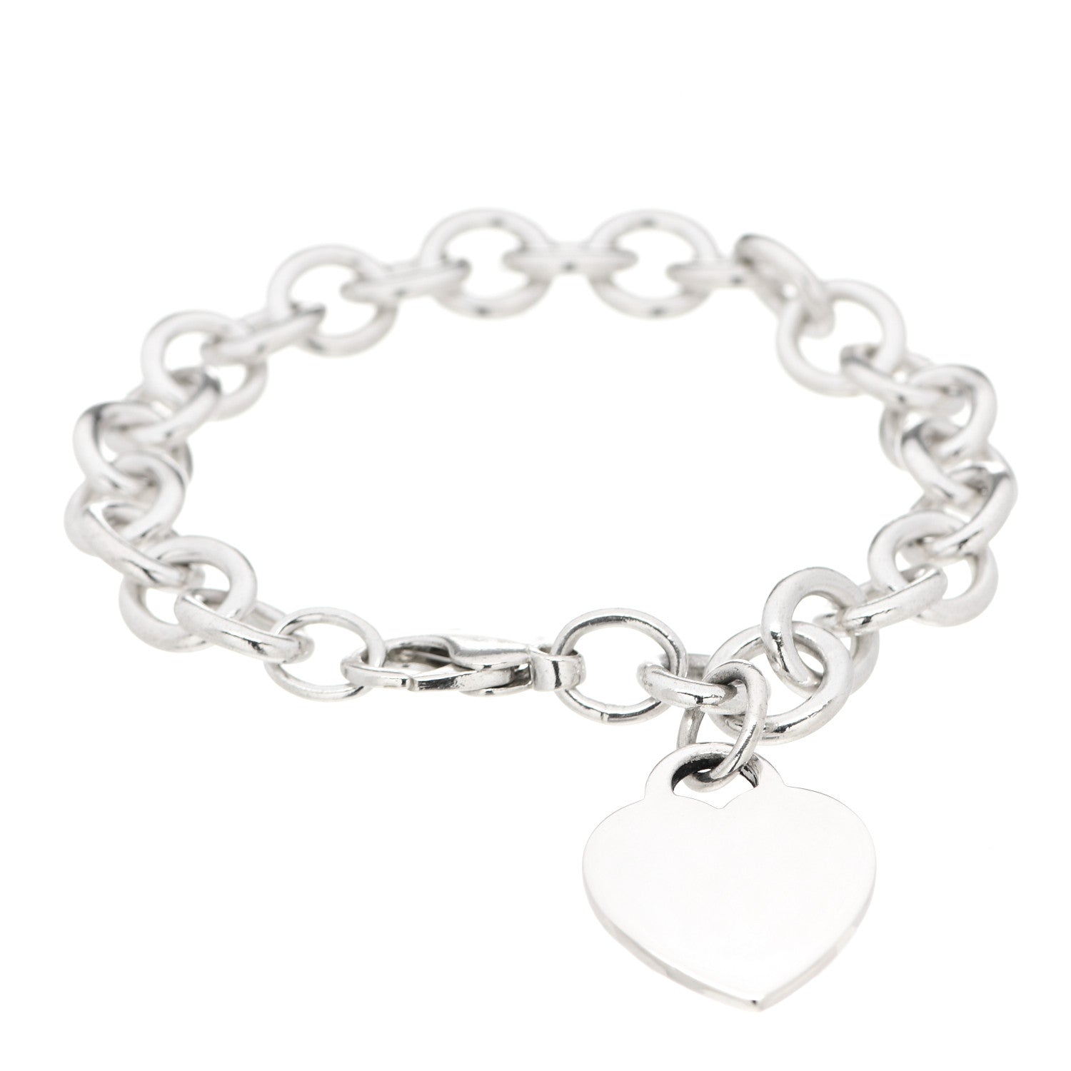 Tiffany Sterling Silver Heart Tag Charm Bracelet 1 of 3