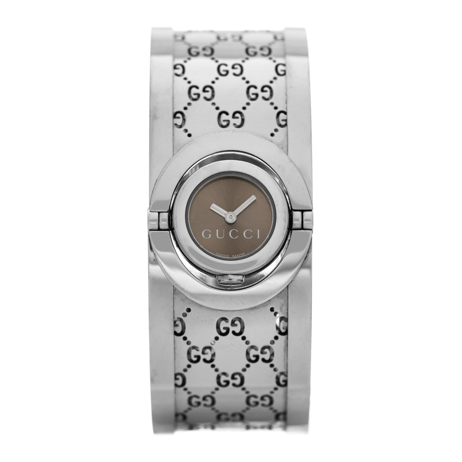 Gucci Stainless Steel 23mm Twirl Quartz Watch Brown 1 of 5