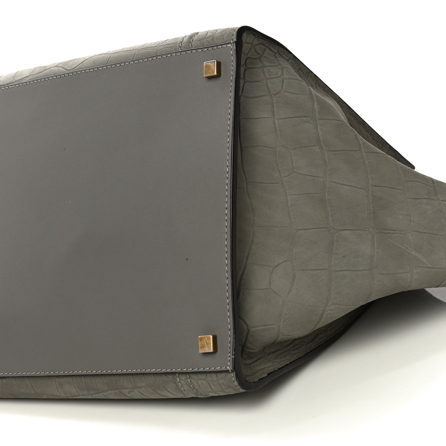 Crocodile Embossed Nubuck Medium Phantom Luggage Grey