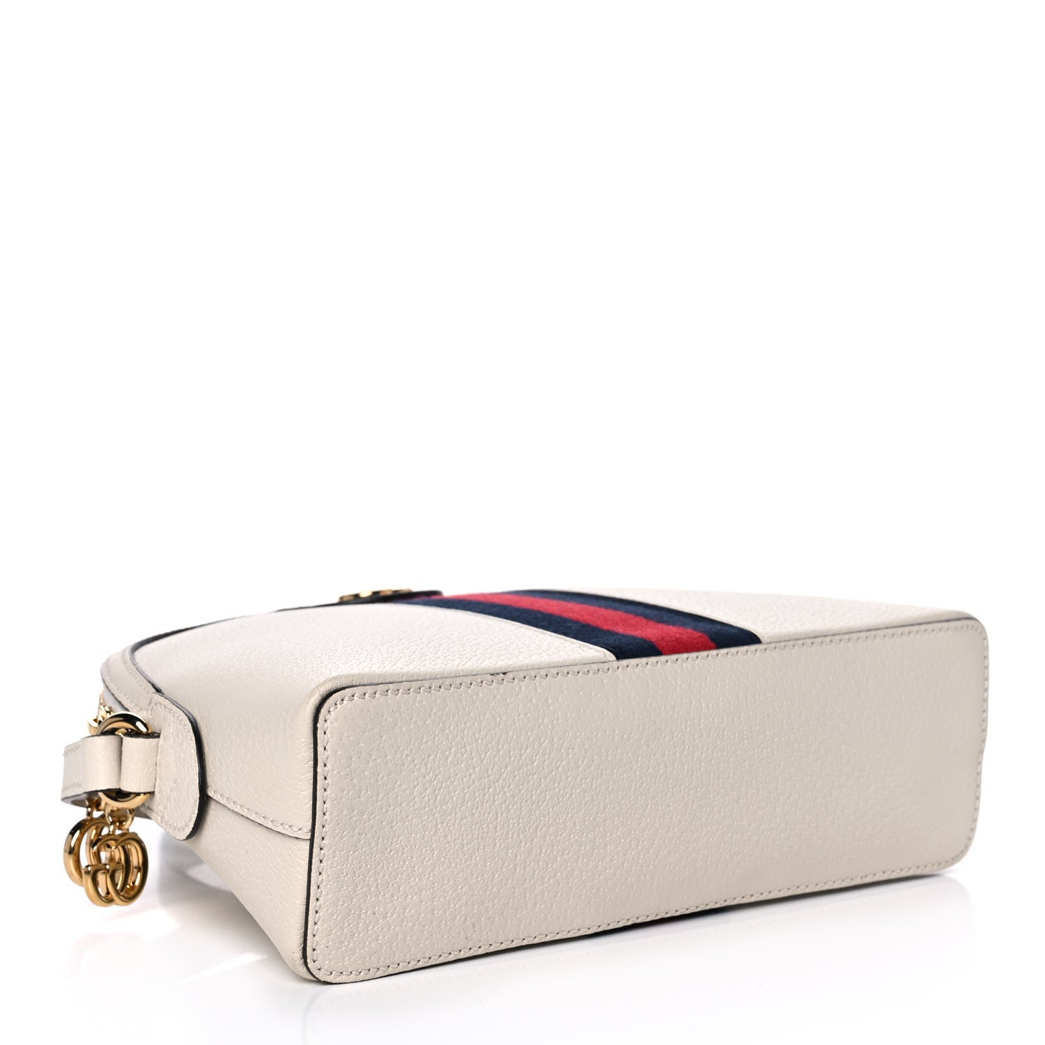 Gucci Textured Dollar Calfskin Web Small Ophidia Dome Shoulder Bag Mystic White 4 of 12