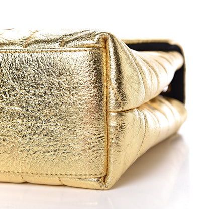Saint Laurent Metallic Calfskin Y Quilted Small Loulou Monogram Chain Satchel Gold 15 of 16