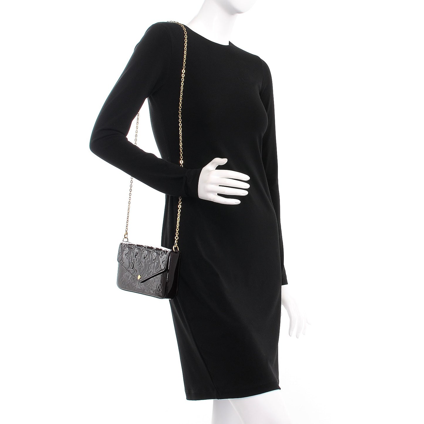 Vernis Pochette Felicie Chain Wallet Amarante