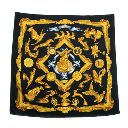 Hermes Silk Les Parures Du Vent Scarf 90 Black 1 of 6