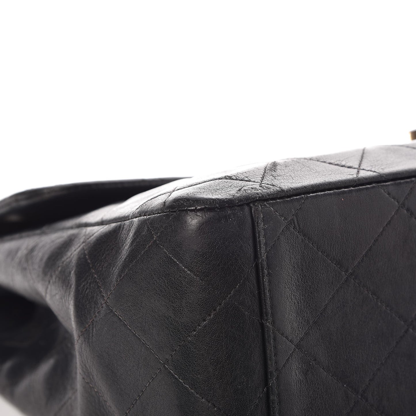 Lambskin Quilted XL Jumbo Single Flap Black