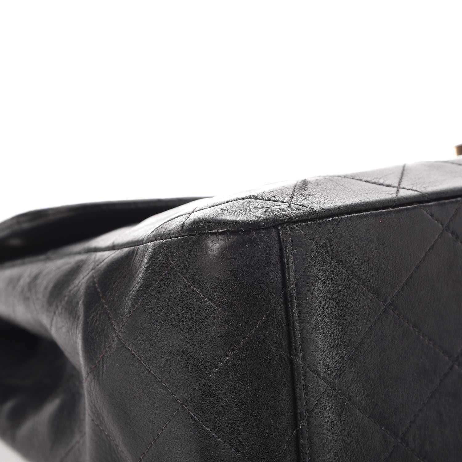 Chanel Lambskin Quilted XL Jumbo Single Flap Black 12 of 13